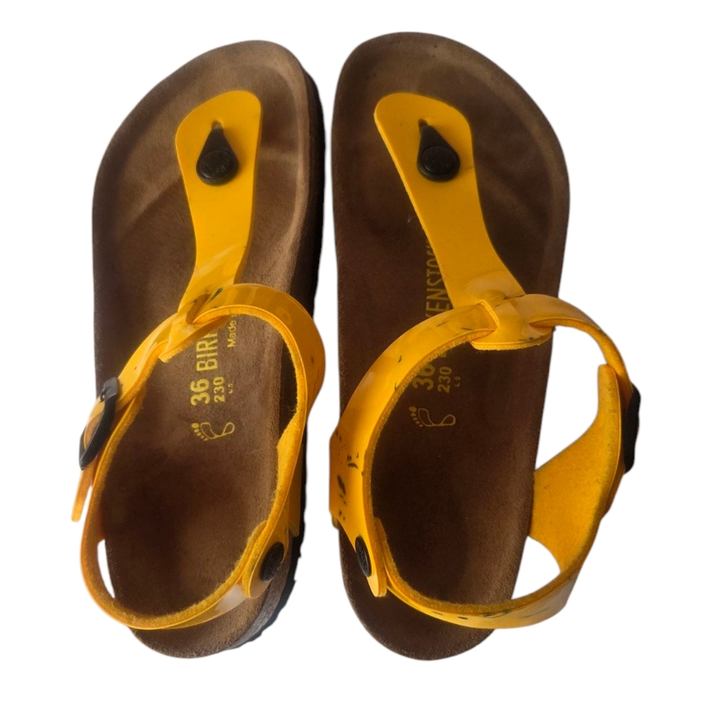 Birkenstock Yellow Sandals with Contoured Footbed